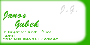 janos gubek business card